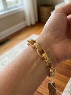 Mia Fiore Made in Italy 18kt Gold Plated Bronze Greek Key Link Bracelet